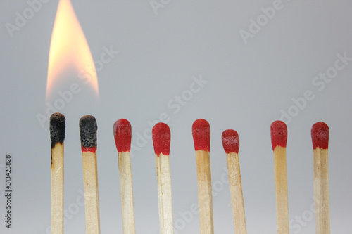 matches on black background