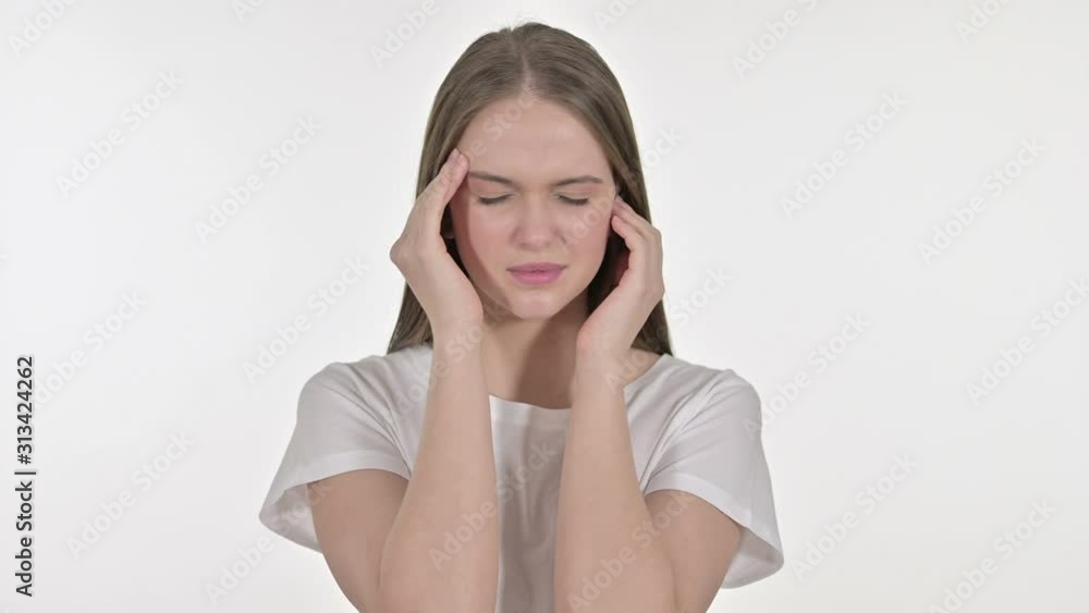Portrait of Tired Beautiful Young Woman having Headache Portrait of Tired Beautiful Young Woman having Headache