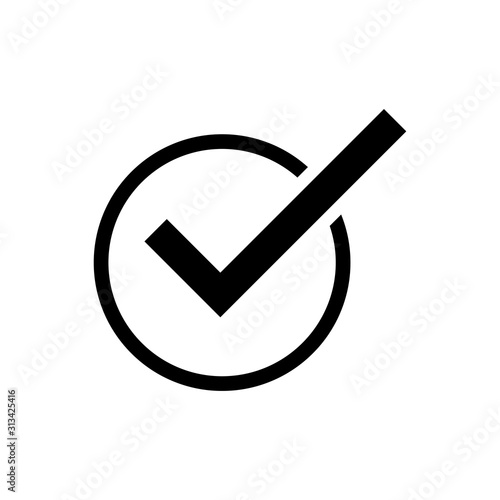 Check mark outline icon. Symbol, logo illustration for mobile concept and web design.