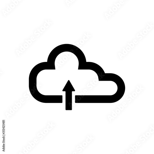 Cloud upload outline icon. Symbol, logo illustration for mobile concept and web design.