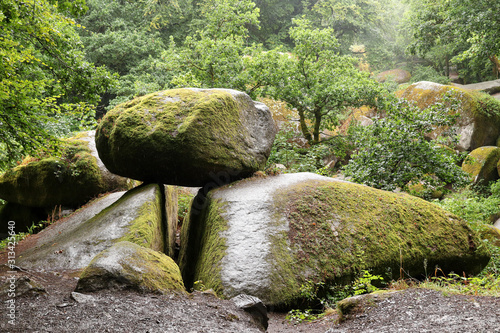 Le Chaos de Rochers or  the Chaos of Rocks in Huelgoat forest, Brittany photo