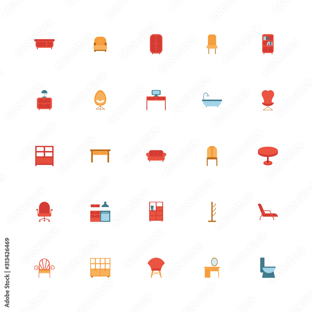 bundle of furniture set icons bundle of furniture set icons