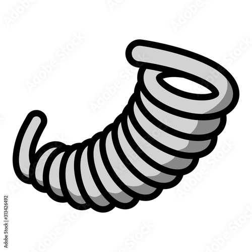 Flexible coil icon. Outline flexible coil vector icon for web design isolated on white background
