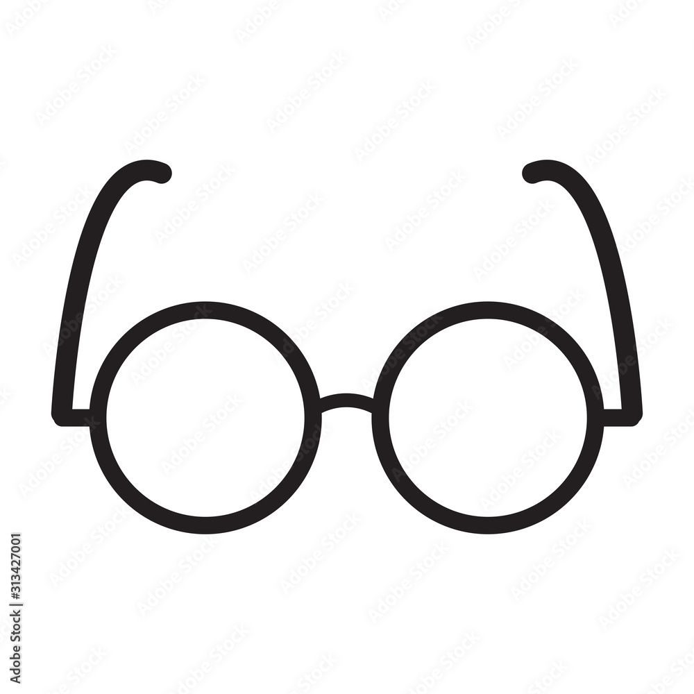 Glasses icon vector simple design Glasses icon vector simple design
