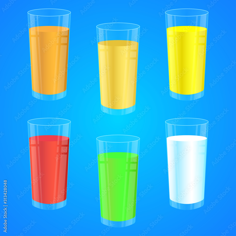 glass of fruit juice, orange, grape, tropical, guava glass of fruit juice, orange, grape, tropical, guava