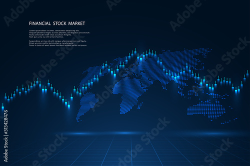 Stock market or forex trading graph in graphic concept suitable for financial investment or economic business idea design. Vector illustration