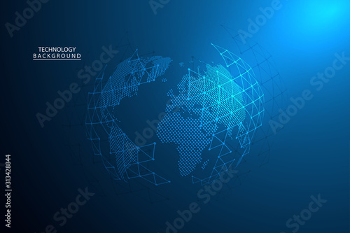 Abstract technology background Hi-tech communication concept futuristic digital innovation background for global web, connection, science. Vector illustration