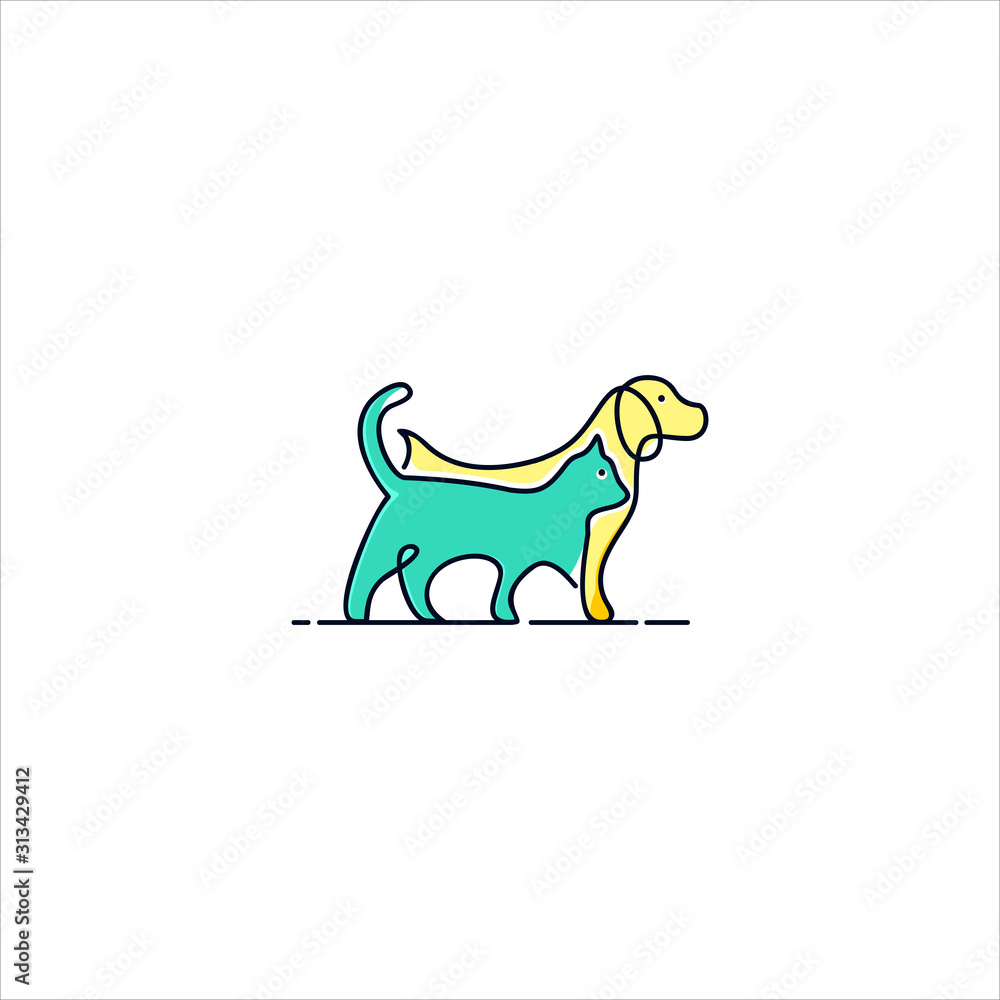 dog and cat logo design dog and cat logo design