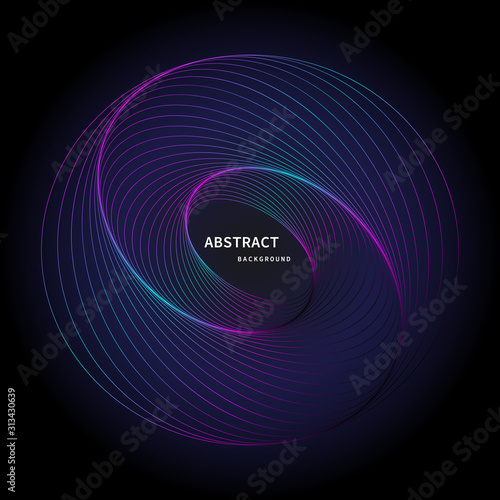 Swirling logo. Optical illusion on background. Twisted circle.