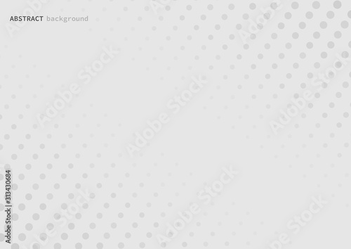 Abstract design halftone white and grey background. Decorative website layout or poster, banner, brochure.