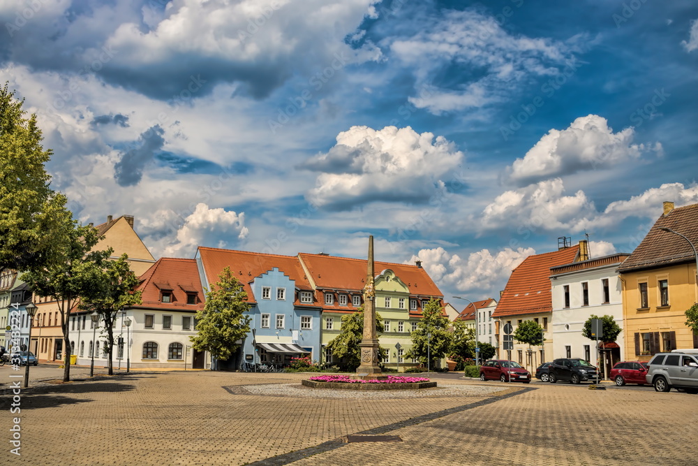 delitzsch, deutschland - platz in der historischen altstadt