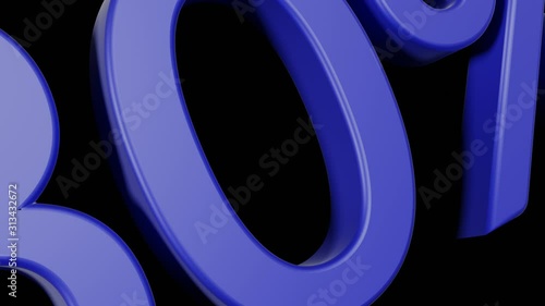 80 percent off text/word/letter/stamp run into with alpha channel