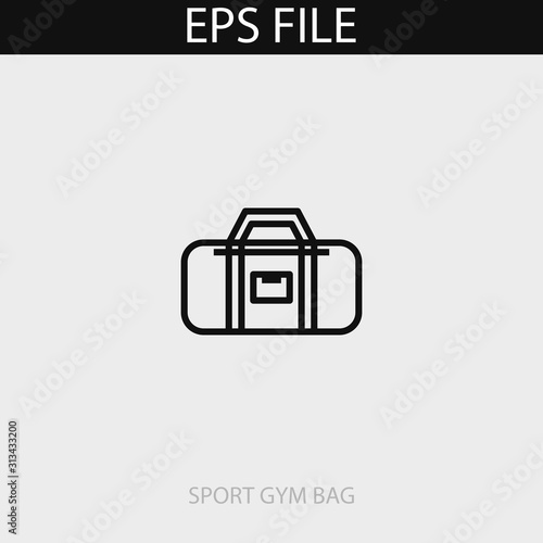 Sport gym bag icon. EPS vector file