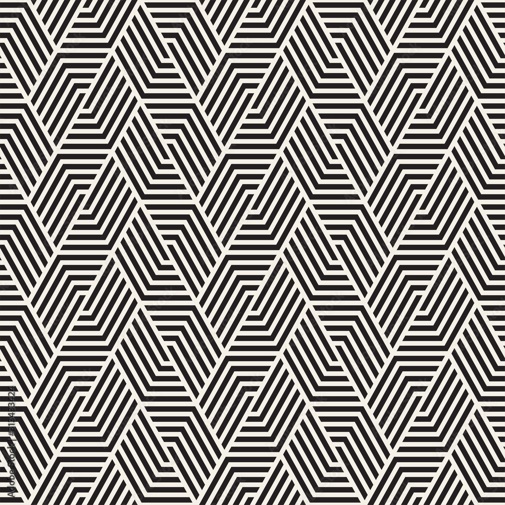 Vector seamless lines mosaic pattern. Modern stylish abstract texture. Repeating geometric tiles with stripe elements Vector seamless lines mosaic pattern. Modern stylish abstract texture. Repeating geometric tiles with stripe elements