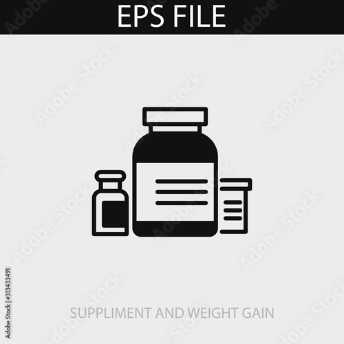 Suppliment and weight gainer icon. EPS vector file