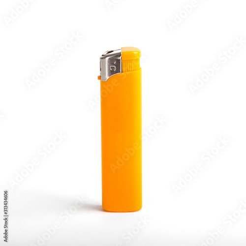 Принти на полотні Yellow cigarette lighter isolated on a white