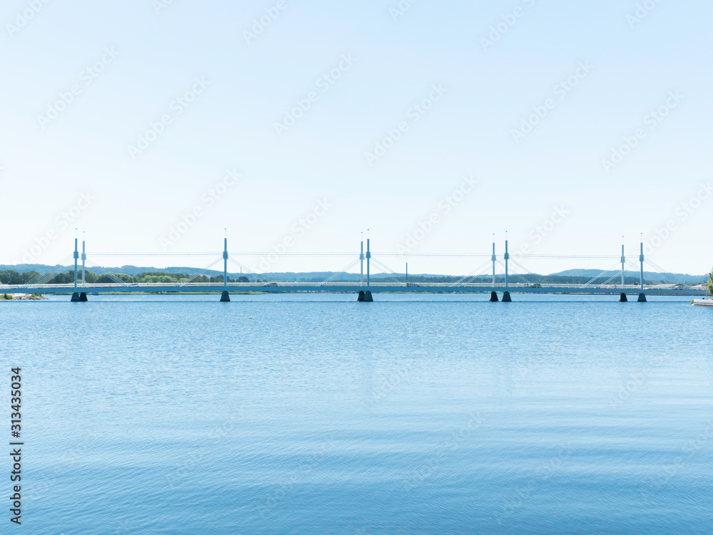 lange Brücke in Göteborg, Bucht Schweden, Insel, Meer