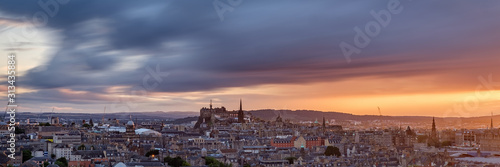 Panoramic view of Edinburgh at sunset. Scotland, UK © Andras