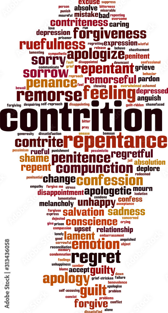 Obraz premium Contrition word cloud