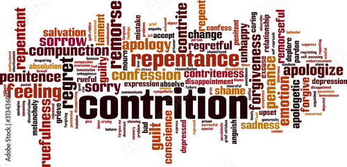 Contrition word cloud