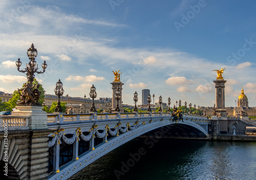 Alexandre III Bridge in Paris in Sunny Weather
