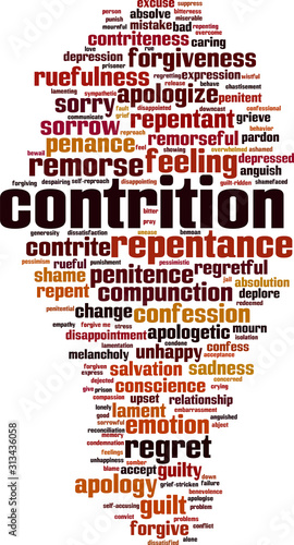 Contrition word cloud