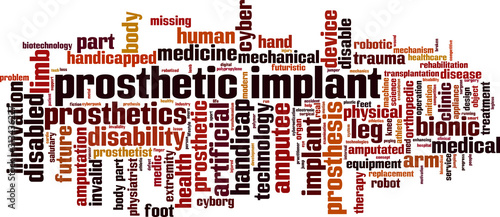 Prosthetic implant word cloud