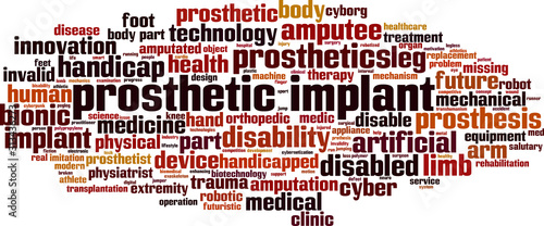 Prosthetic implant word cloud