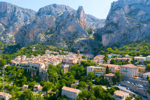 The Village of Moustiers-Sainte-Marie, Provence, Southern France photo