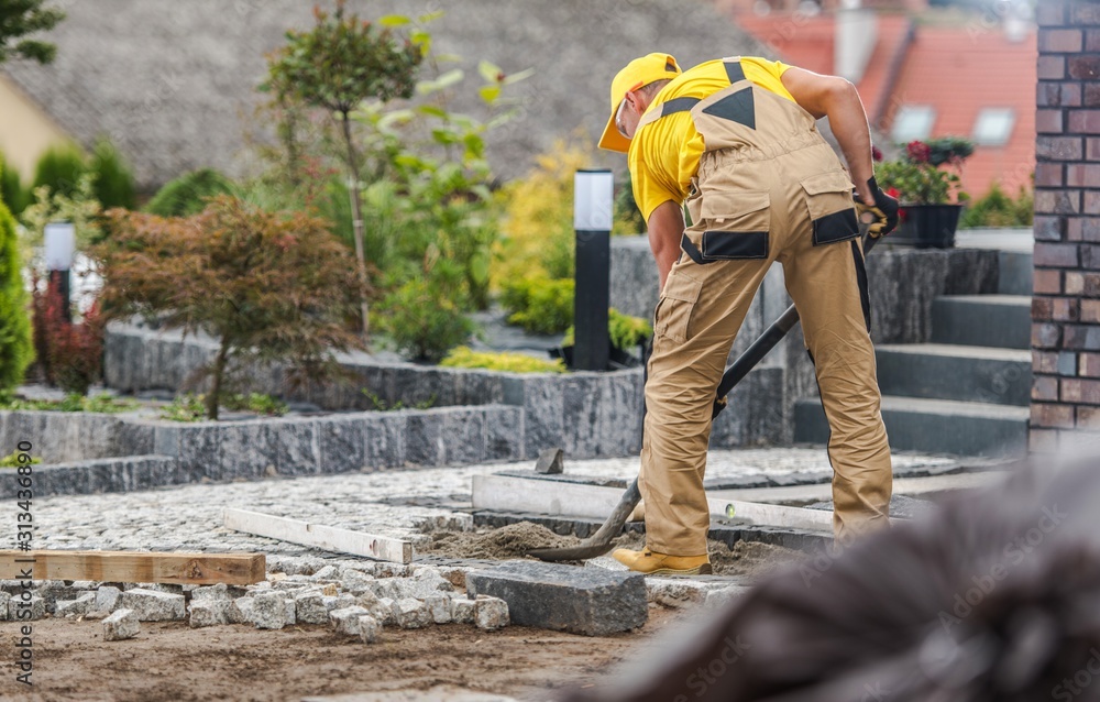 Granite Brick Paving Job Granite Brick Paving Job