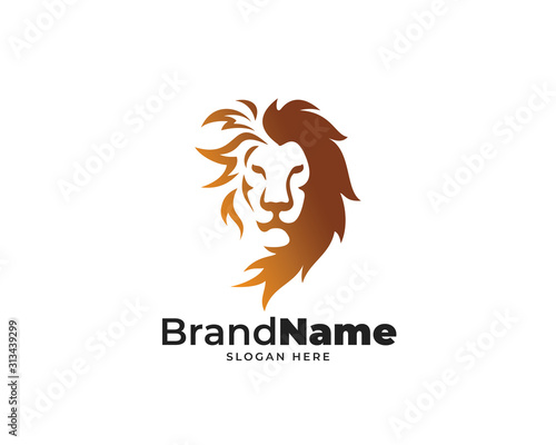 lion head logo design vector