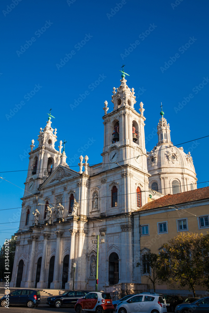 The Estrela Basilica or the Royal Basilica and Convent of the Most Sacred Heart of Jesus in Lisbon