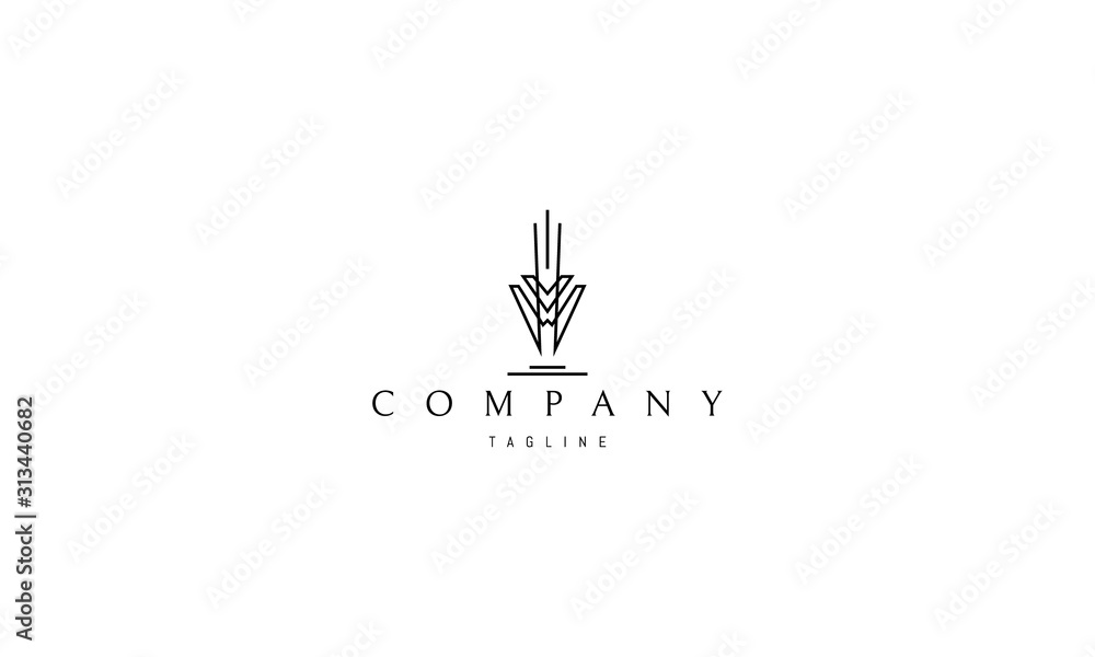 Vector logo on which the abstract image of the letter W.