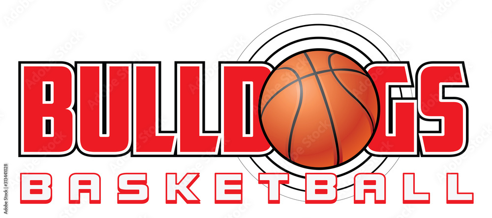 Bulldogs Basketball Design is a sports design template that includes graphic text and basketball. Great for advertising and promotion such as t-shirts for teams or schools.