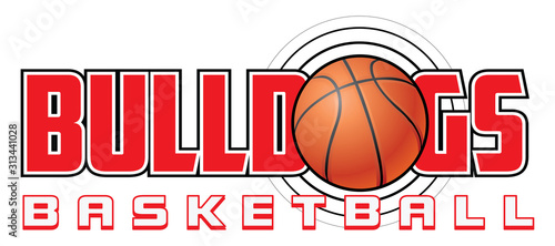 Bulldogs Basketball Design is a sports design template that includes graphic text and basketball. Great for advertising and promotion such as t-shirts for teams or schools.