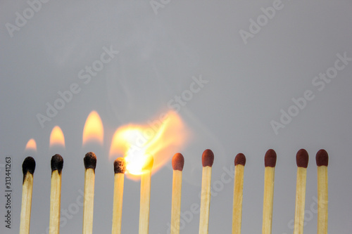 burning match