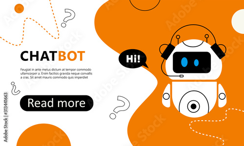 Chatbot web banner, landing, concept. Vector illustration.
