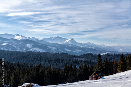 Tatra Mountains panorama in winter
