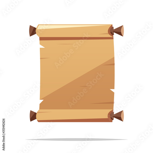 Old scroll paper vector isolated illustration