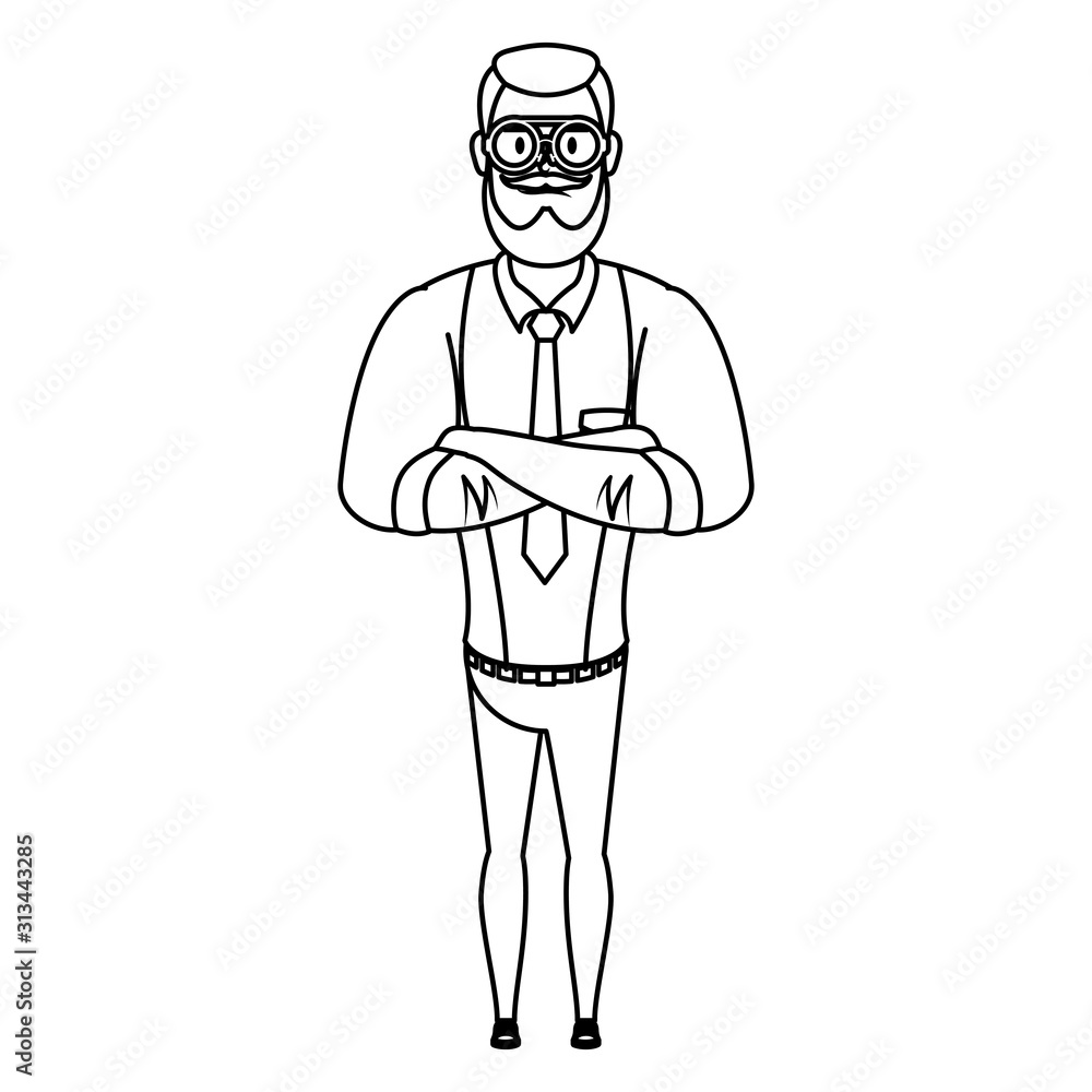 young man with beard avatar character young man with beard avatar character