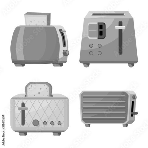 Vector illustration of machine and appliances logo. Collection of machine and equipment vector icon for stock.