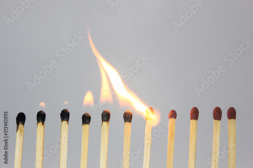 burning match