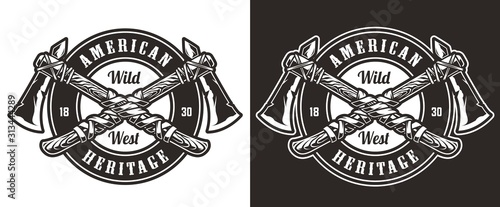 Vintage wild west round emblem