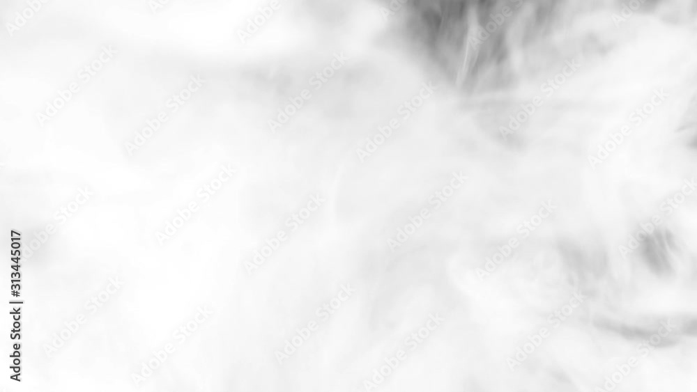 Bright white smoke smoke on a black background slow motion. Start moving the cloud from top to bottom slowly. The concept of transitions for video editing using the alpha channel.