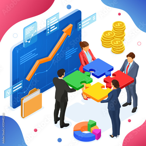 Partnership, Teamwork Business Mans and Womans