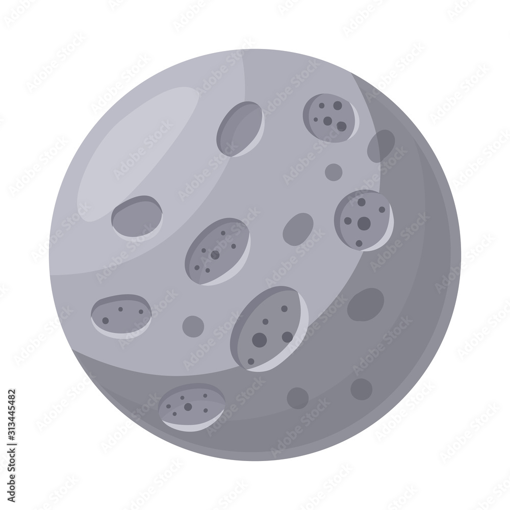 Vector design of moon and crater logo. Web element of moon and astrology stock symbol for web.