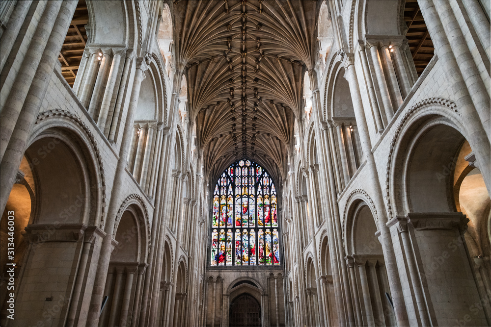 Inside Norwich Cathedral in East England