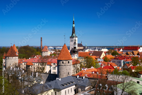 view on sights of capital of estonia Tallinn the famous medieval town