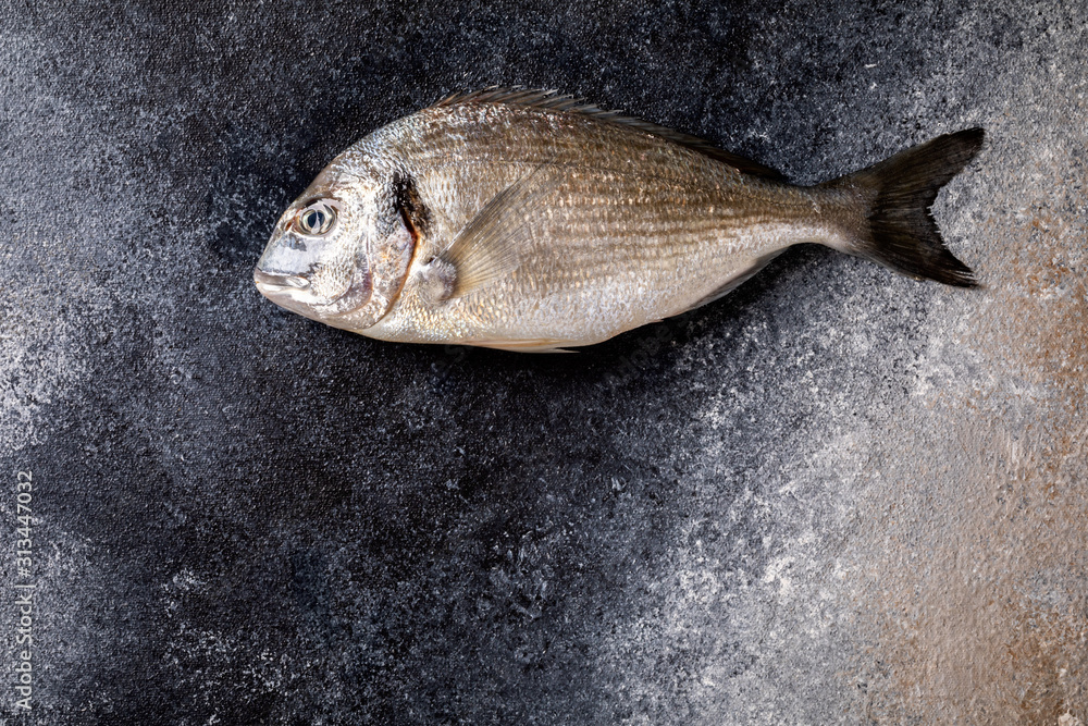 Fototapeta premium Fresh uncooked Dorado or sea bream fish