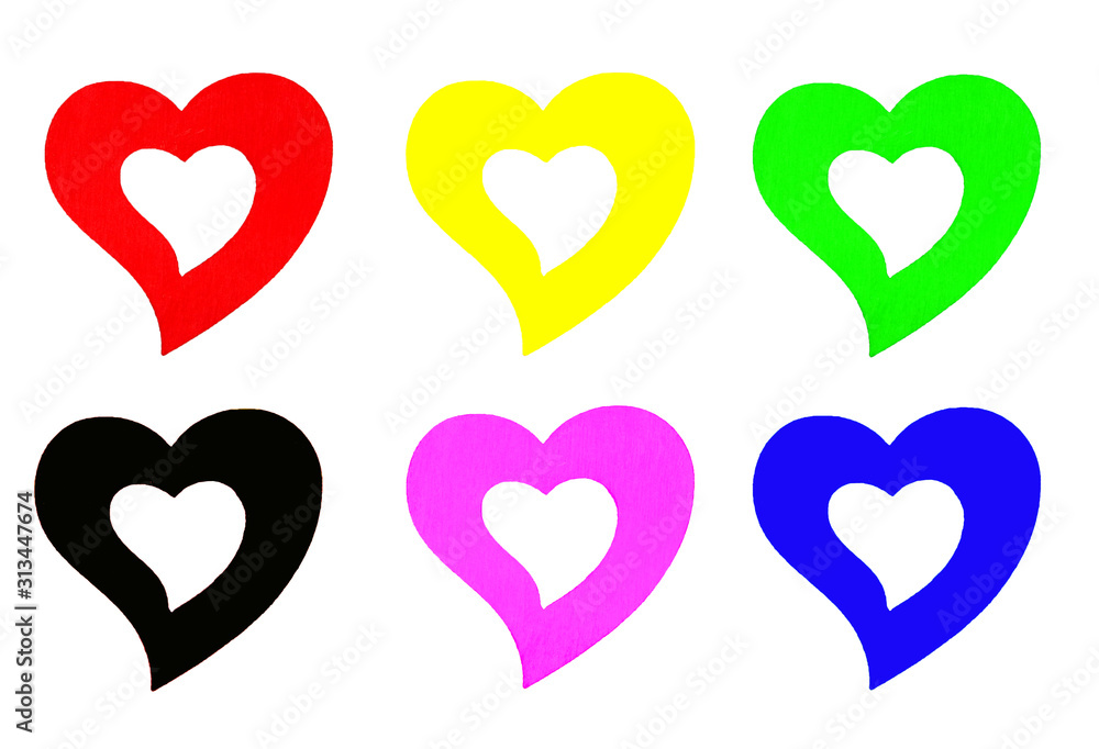Valentine concept. Many colorful hearts isolated on white background. Valentine concept. Many colorful hearts isolated on white background.